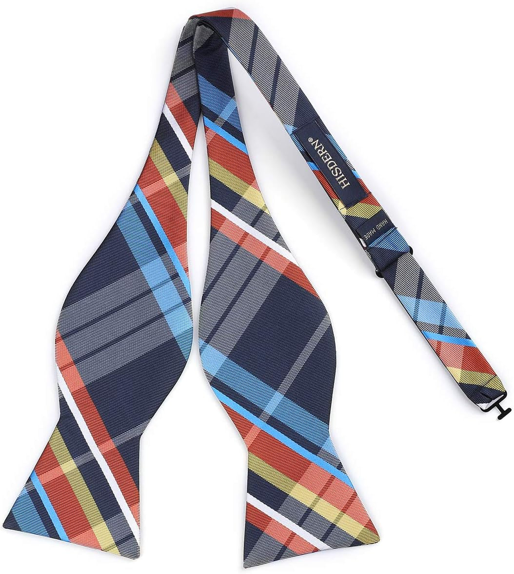 Bow Ties for Men Check Plaid Self Tie Bow Tie and Pocket Square Bowtie Formal Tuxedo Wedding Bowties Handkerchief Set