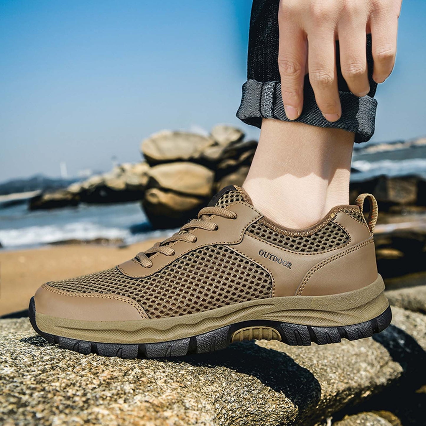Shoes Men Sport Cushion Casual Mens Shoes Brown 45
