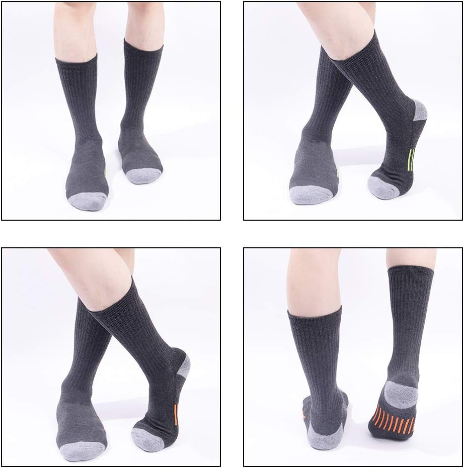 Mens Athletic Crew Socks for Men Cushion Casual Sports Workout Sock 6 Pack