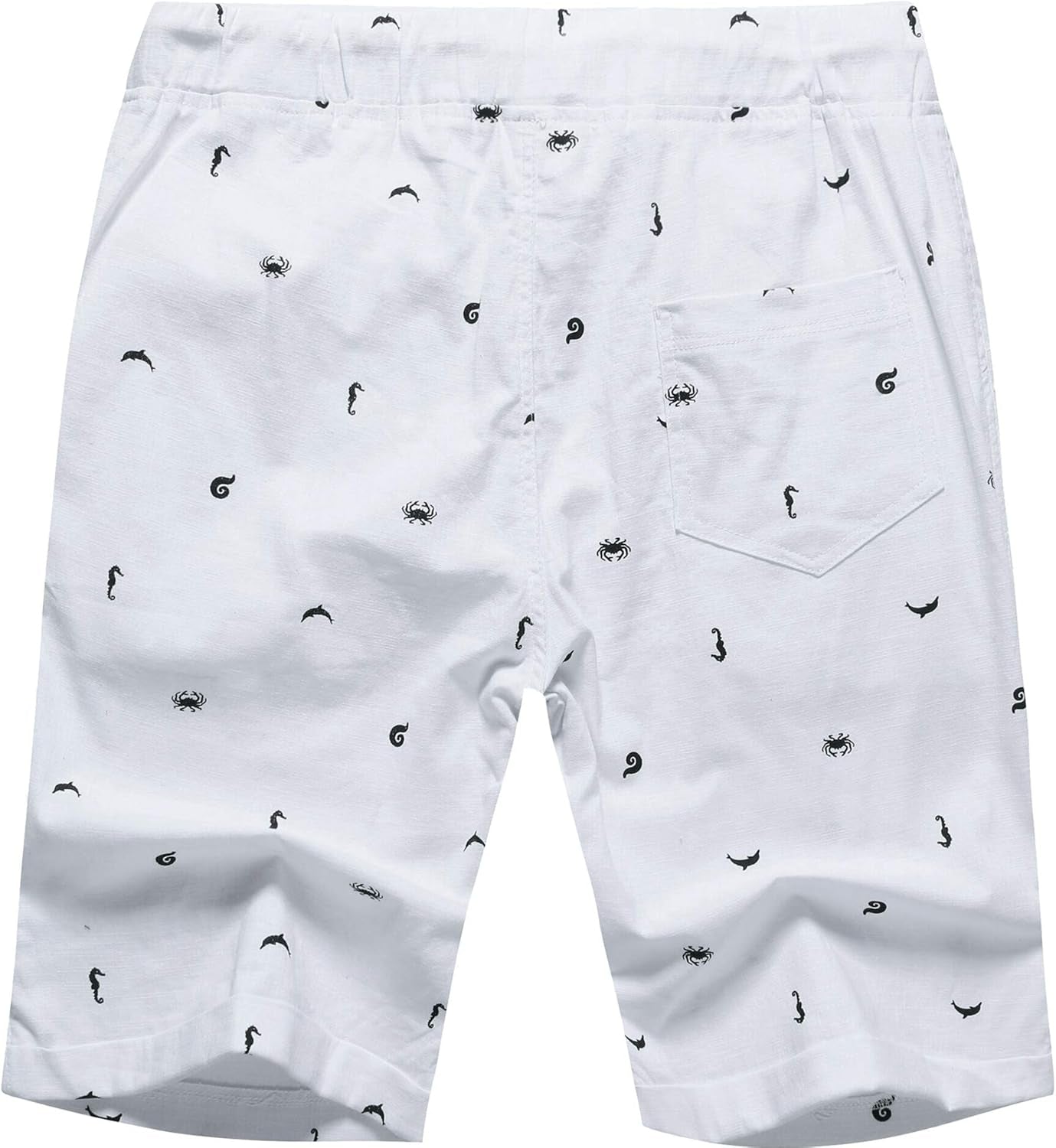Men's Linen Casual Classic Fit Short Summer Beach Shorts