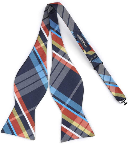 Bow Ties for Men Check Plaid Self Tie Bow Tie and Pocket Square Bowtie Formal Tuxedo Wedding Bowties Handkerchief Set