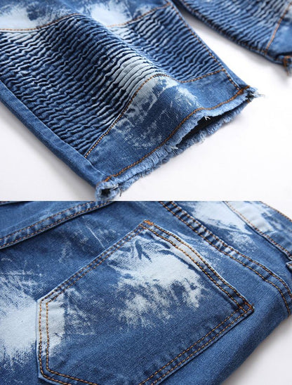 Men's Casual Denim Shorts Classic Fit 
