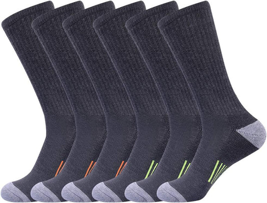 Mens Athletic Crew Socks for Men Cushion Casual Sports Workout Sock 6 Pack