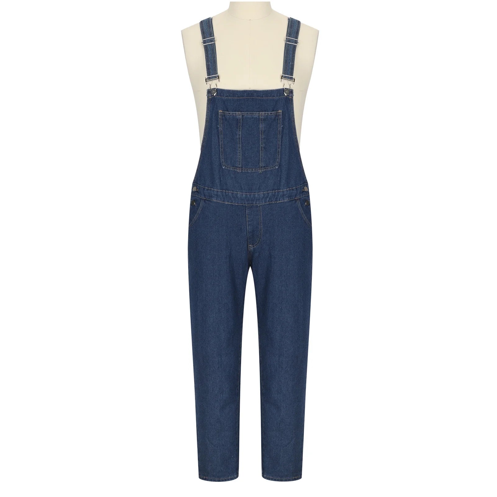 Bib Overalls for Men Denim Regular Fit Outdoor Work Washed Jeans Jumpsuits Slim Pocket Overall