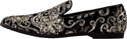 Fabian, Men'S Slippers - Mens Loafers - Slip on Shoes -Sequin Shoes, Embroidered Smoking Slipper, Fashion, Designer - Mens Dress Shoes
