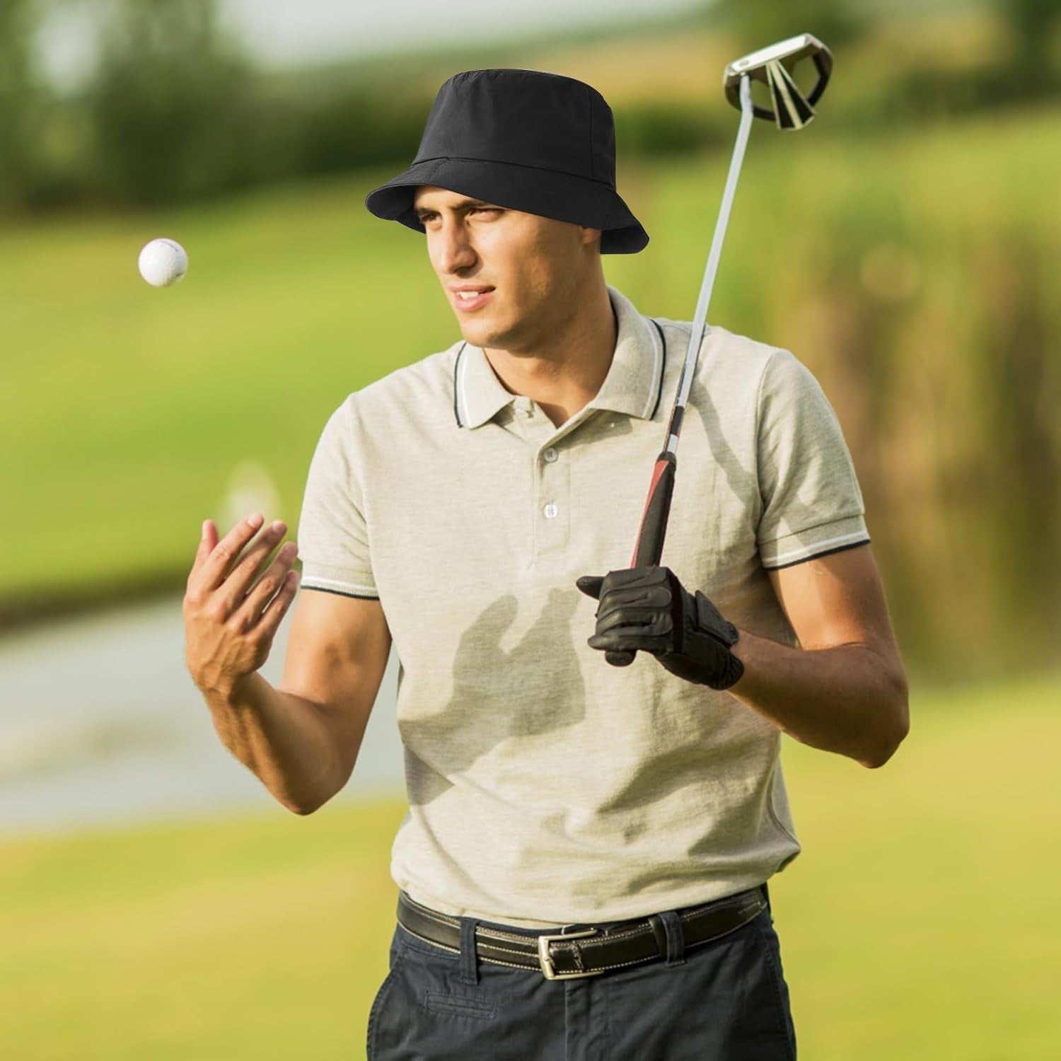 Waterproof Bucket Hats for Men Plain Color Outdoor Fisherman Sun Caps