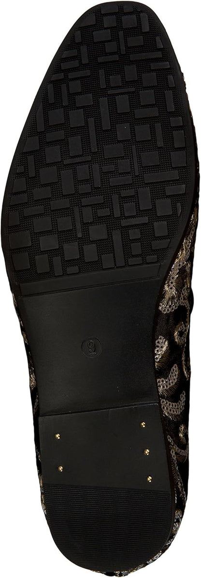 Fabian, Men'S Slippers - Mens Loafers - Slip on Shoes -Sequin Shoes, Embroidered Smoking Slipper, Fashion, Designer - Mens Dress Shoes