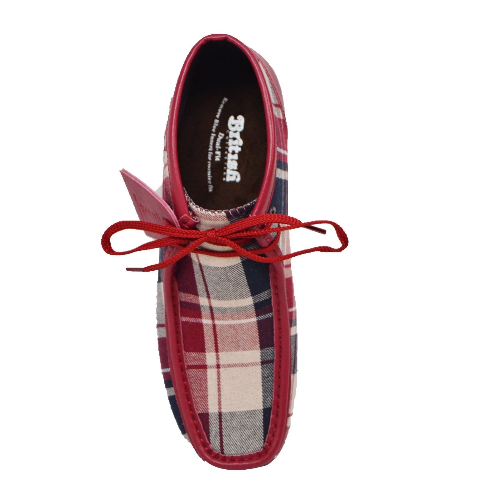 NEW British Walker Mens Shoes Wallabee Style New Castle Leather Burgundy Print