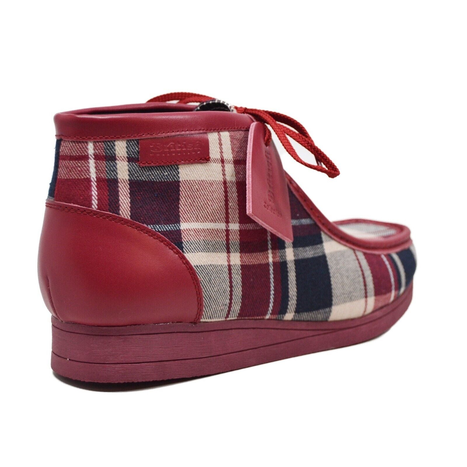 NEW British Walker Mens Shoes Wallabee Style New Castle Leather Burgundy Print