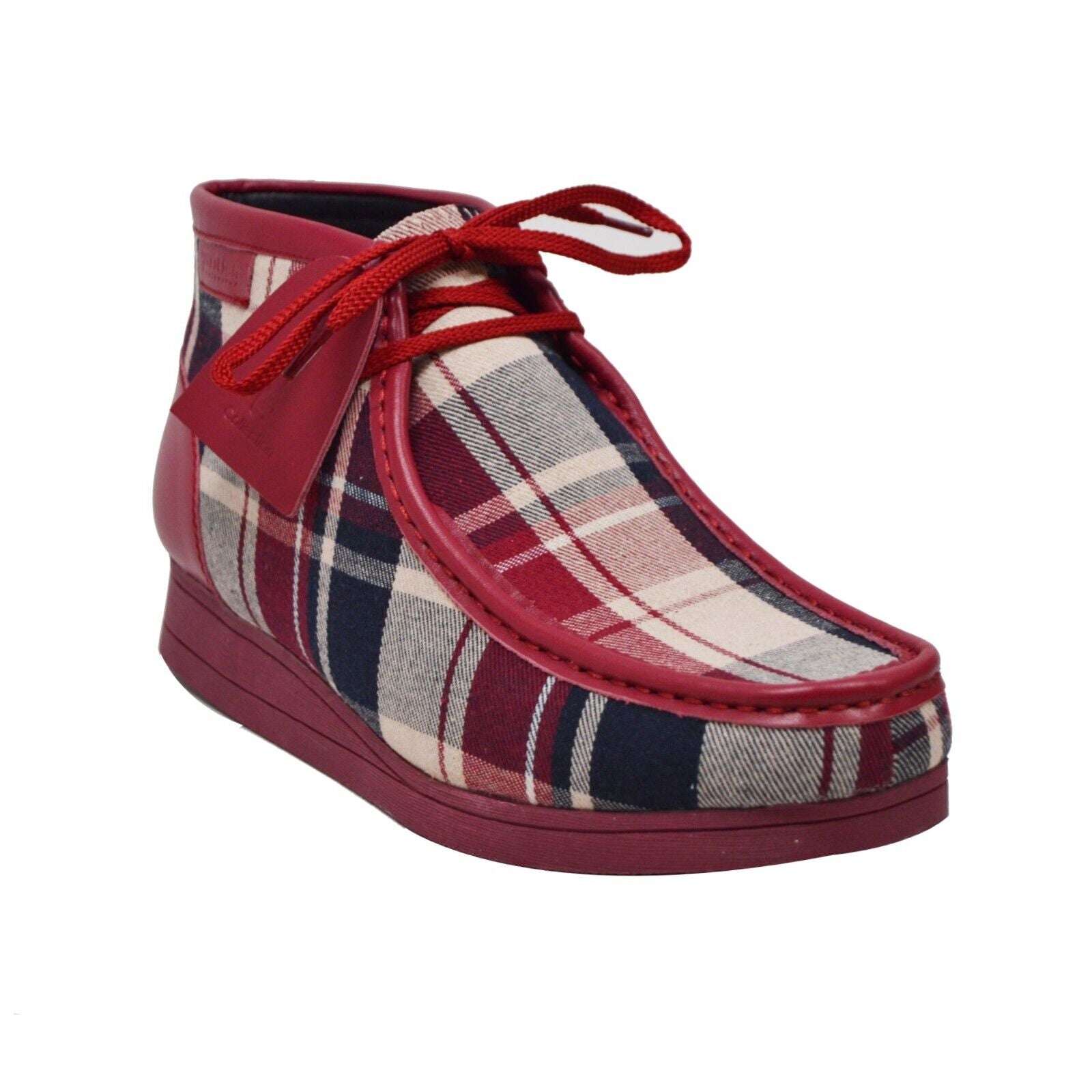 NEW British Walker Mens Shoes Wallabee Style New Castle Leather Burgundy Print