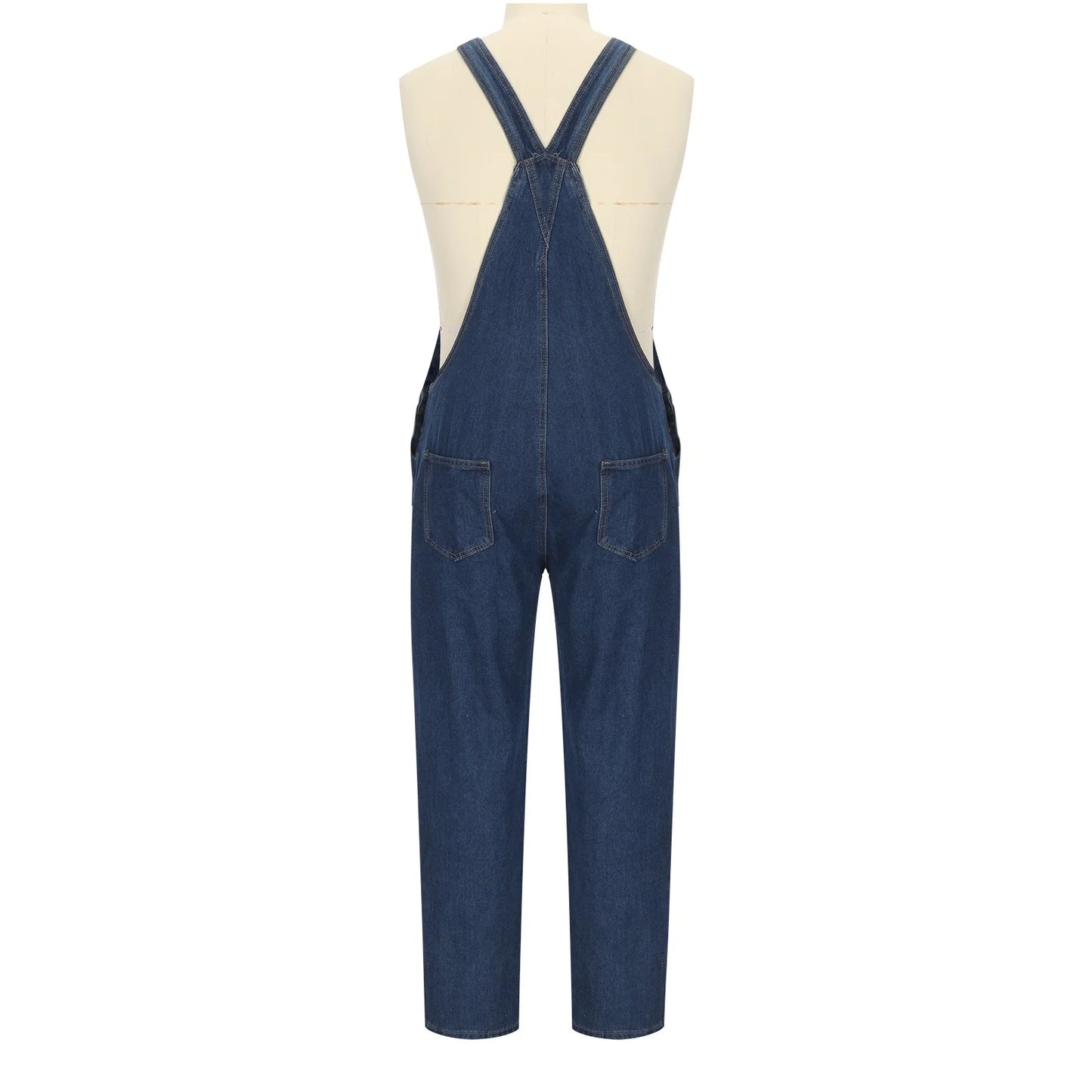 Bib Overalls for Men Denim Regular Fit Outdoor Work Washed Jeans Jumpsuits Slim Pocket Overall