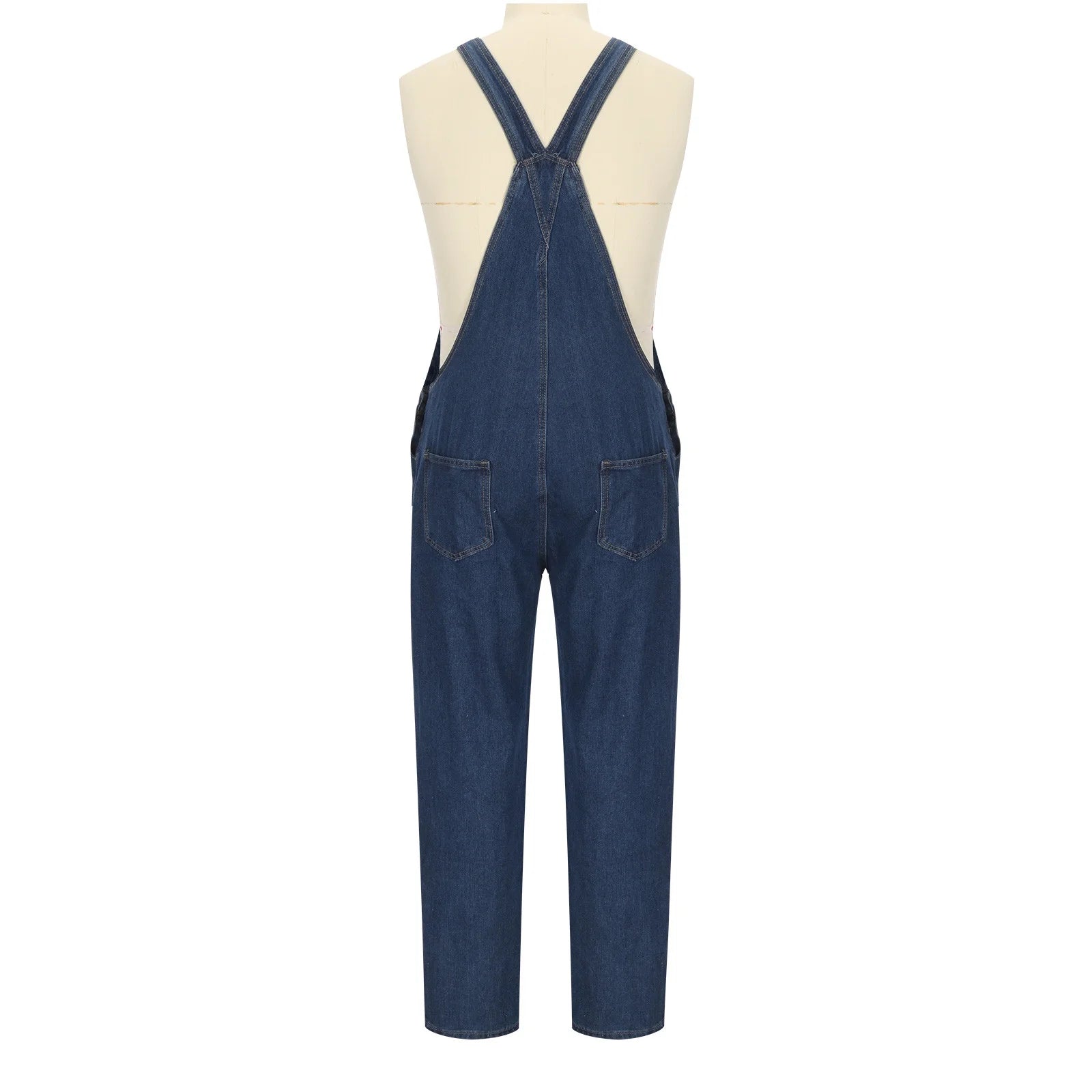 Bib Overalls for Men Denim Regular Fit Outdoor Work Washed Jeans Jumpsuits Slim Pocket Overall