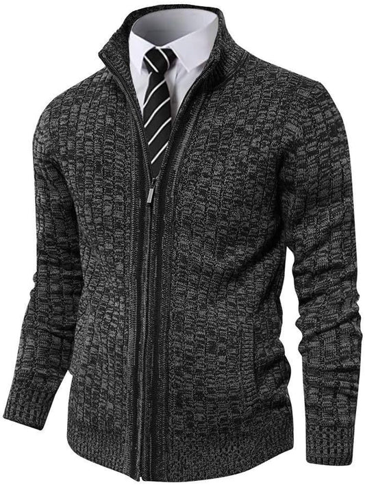 Men's Cardigan Full Zip Slim Fit Casual Knitted Sweater 