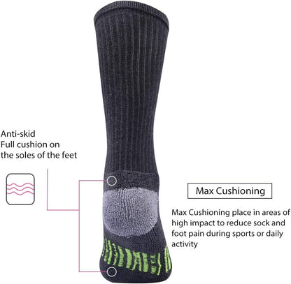 Mens Athletic Crew Socks for Men Cushion Casual Sports Workout Sock 6 Pack
