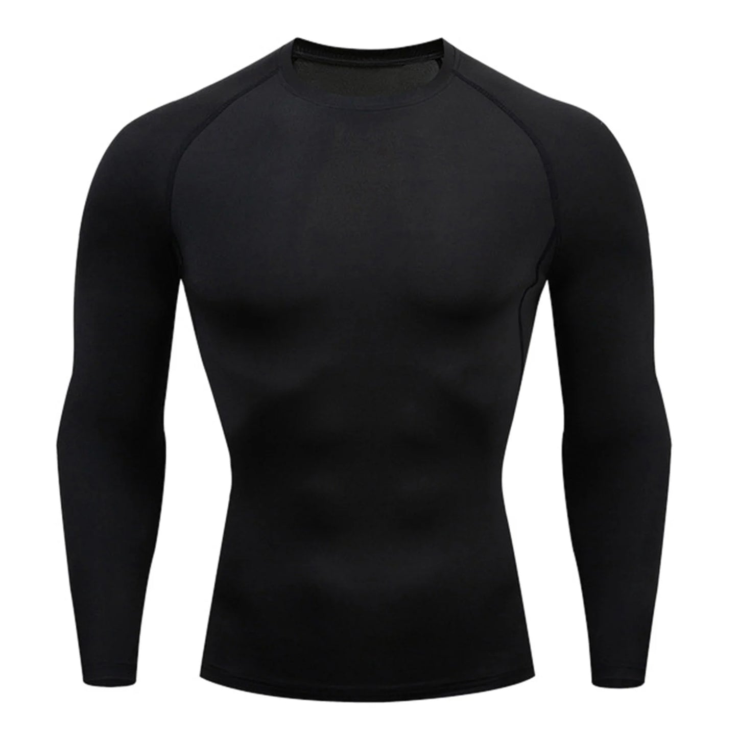 Athletic Workout Shirts for Men, Mens Fitness Long Sleeve Running Sports T Shirt Men Thermal Muscle Athletic Gym Compression Clothes Compression Shirt Men, Mens Shirts Black M