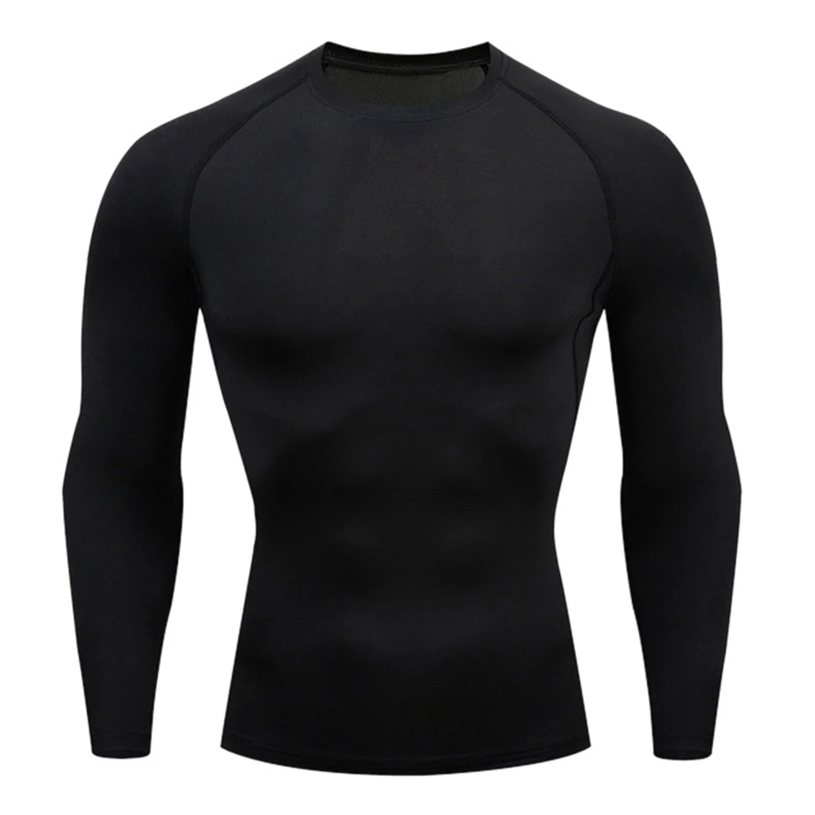 Athletic Workout Shirts for Men, Mens Fitness Long Sleeve Running Sports T Shirt Men Thermal Muscle Athletic Gym Compression Clothes Compression Shirt Men, Mens Shirts Black M