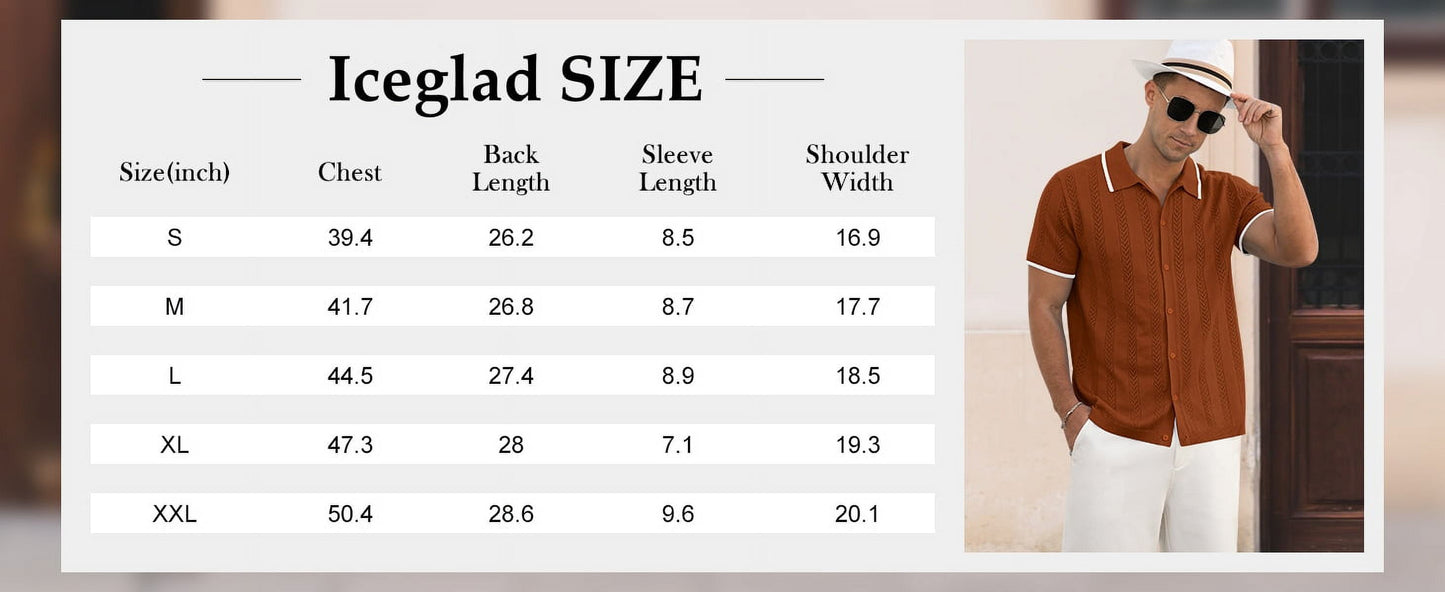 Men's Casual Button down Shirt Short Sleeve Vintage Shirts