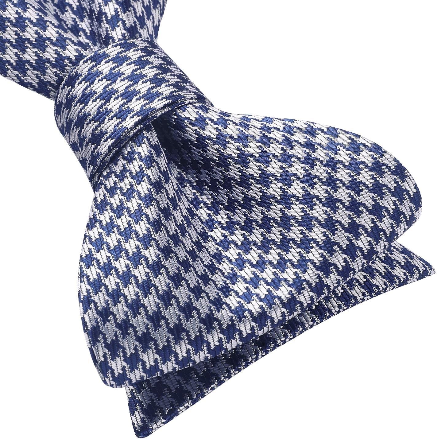 Bow Ties for Men Check Plaid Self Tie Bow Tie and Pocket Square Bowtie Formal Tuxedo Wedding Bowties Handkerchief Set