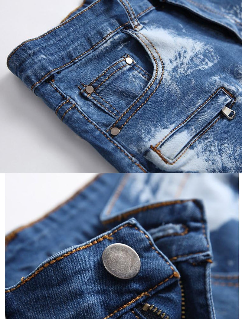 Men's Casual Denim Shorts Classic Fit 