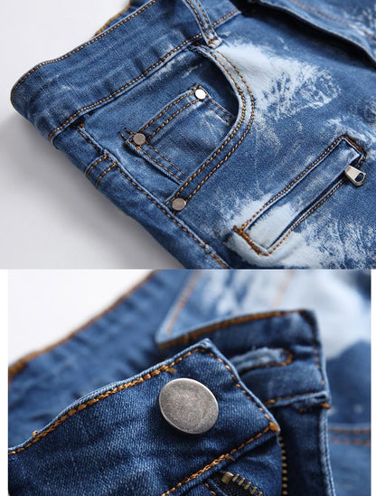 Men's Casual Denim Shorts Classic Fit 