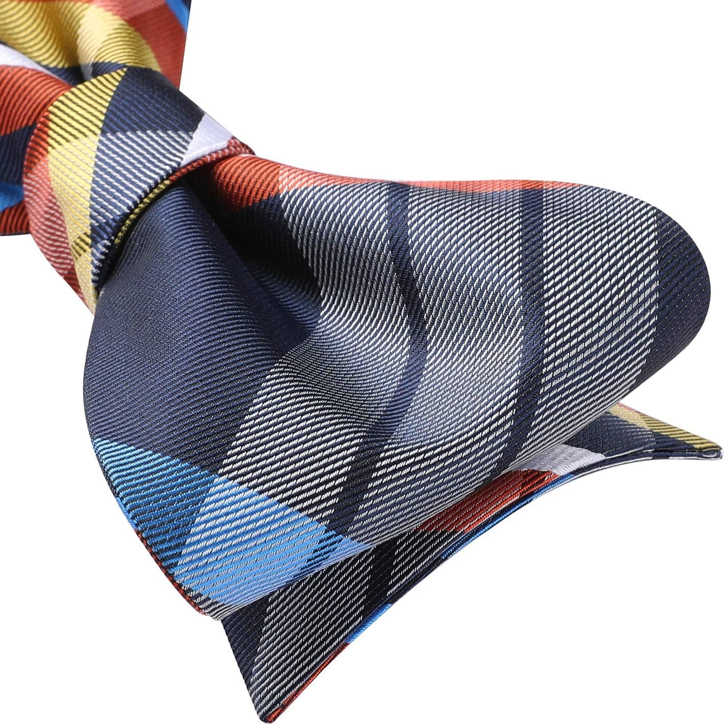 Bow Ties for Men Check Plaid Self Tie Bow Tie and Pocket Square Bowtie Formal Tuxedo Wedding Bowties Handkerchief Set