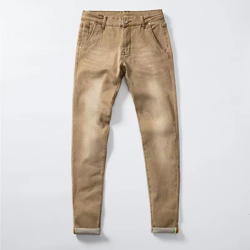 2023 Skinny Jeans Men Zipper Fly Slim Fit Denim Joggers Stretch Male Jean Pencil Pants Blue Men'S Jeans Fashion Casual Hombre