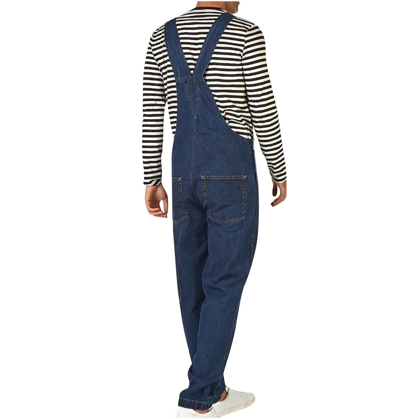 Bib Overalls for Men Denim Regular Fit Outdoor Work Washed Jeans Jumpsuits Slim Pocket Overall