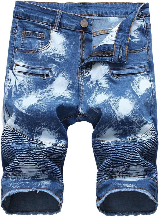 Men's Casual Denim Shorts Classic Fit 