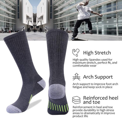 Mens Athletic Crew Socks for Men Cushion Casual Sports Workout Sock 6 Pack